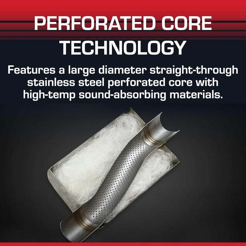 FLOWMASTER Flow FX Chambered Muffler – 2.25” Center In / 2.25” Center Out – Round Body – Moderate Sound – Stainless Steel – Affordable Performance for Modern Trucks, Muscle Cars & Daily Drivers, 71415 - Image 5